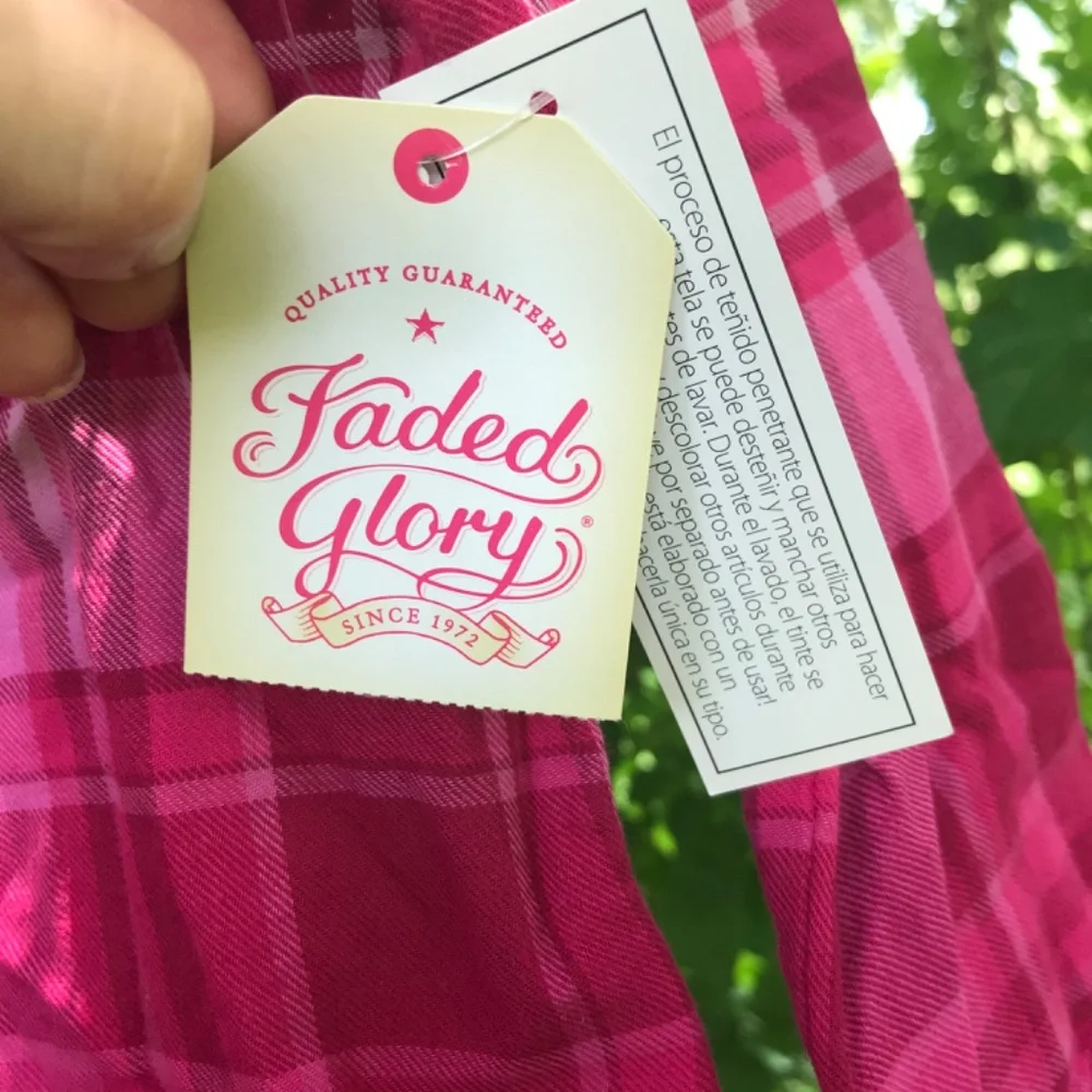 🍓NWT Button Down Western Spring Ombre Plaid Shirt
